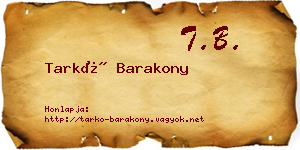 Tarkó Barakony névjegykártya